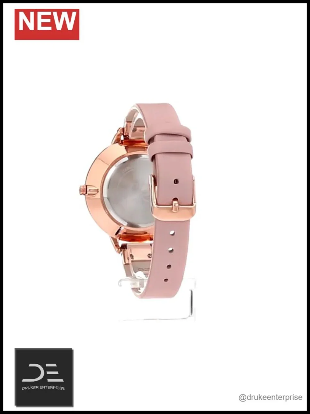 Mineral Crystal Lens Faux Leather Strap Japanese Quartz Watch 38mm